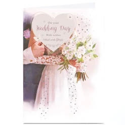 Best Personalised Wedding Card - Bridal Bouquet Filled With Love Wedding
