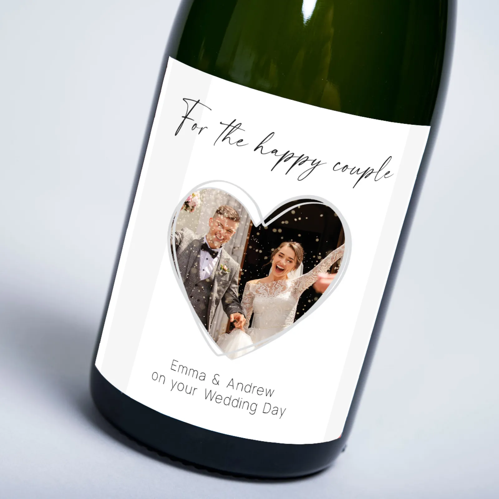 Clearance Personalised Wedding Champagne - For The Happy Couple Love Heart Photo Gifts|Wedding Gifts