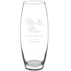 Card Factory Personalised Wedding Glass Vase - Mr & Mrs