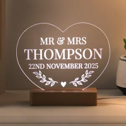 Hot Personalised Wedding Heart LED Light Photo Prints & Wall Art|Anniversary Gifts