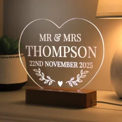 Hot Personalised Wedding Heart LED Light Photo Prints & Wall Art|Anniversary Gifts