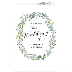 Card Factory Personalised Wedding Invitation - Botanical