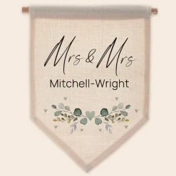 Online Personalised Wedding Mrs and Mrs Hanging Sign Personalised Canvas & Wall Art|Photo Prints & Wall Art