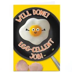 Card Factory Personalised Well Done Card - Egg-cellent Job