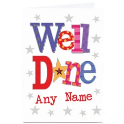 Card Factory Personalised Well Done Card - Colourful Letters