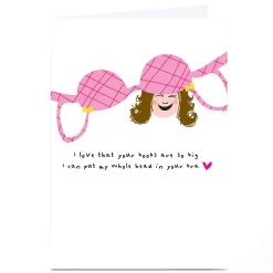 Card Factory Personalised Whale & Bird Card - Head In Your Bra