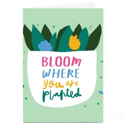 Card Factory Personalised Whale & Bird Card - Bloom Where You Are Planted