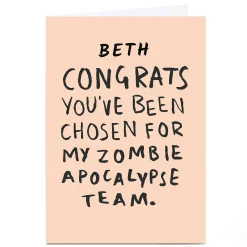 Hot Personalised Whale & Bird Card - Zombie Apocalypse Team Any Occasion|Funny