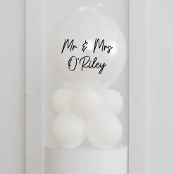 Hot Personalised White Air-Filled Bubble Stack - DELIVERED INFLATED! Personalised Party|Wedding Party