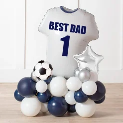 Kids Card Factory Personalised White Football Shirt Balloon Stack - Delivered Inflated!