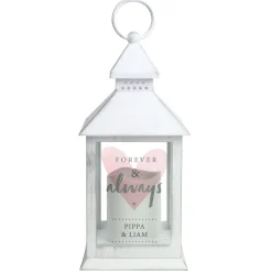 Card Factory Personalised White LED Lantern - Forever & Always