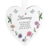 Card Factory Personalised Wild Flowers Wooden Heart