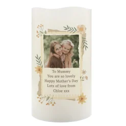 Clearance Personalised Wild Flowers Photo Upload LED Candle Photo Gifts|Scented Candles