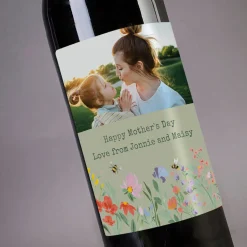 Card Factory Personalised Wine - Photo Upload - Green Floral