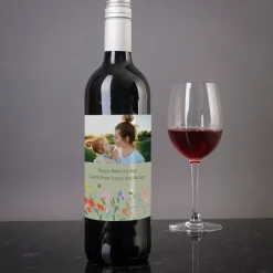 Card Factory Personalised Wine - Photo Upload - Green Floral