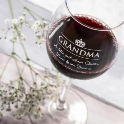Card Factory Personalised Wine Glass - Grandma Crown