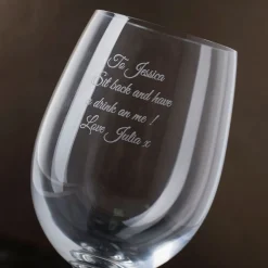 Sale Personalised Wine Glass & Miniature White Wine Gift Set - Message Personalised Engraved Gifts|Engraved Gifts