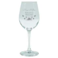 Card Factory Personalised Wine Glass - Fabulous Teacher