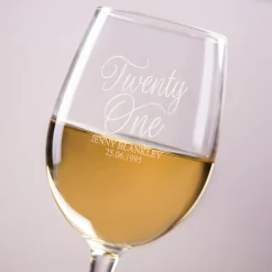 New Personalised Wine Glass - Twenty One 21St Birthday|Personalised Glasses
