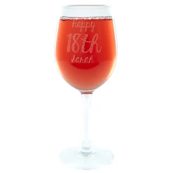 Card Factory Personalised Wine Glass - Happy 18th
