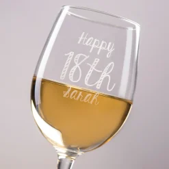 Card Factory Personalised Wine Glass - Happy 18th