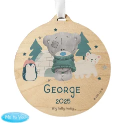 Discount Personalised Winter Explorer Tiny Tatty Teddy Wooden Decoration Kids Gifts For Babies|Gifts For Kids