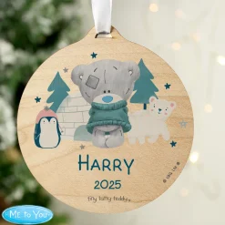 Discount Personalised Winter Explorer Tiny Tatty Teddy Wooden Decoration Kids Gifts For Babies|Gifts For Kids