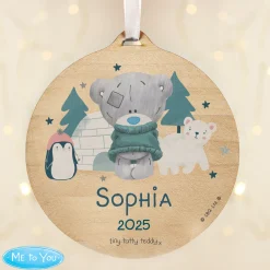 Discount Personalised Winter Explorer Tiny Tatty Teddy Wooden Decoration Kids Gifts For Babies|Gifts For Kids