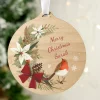 Hot Personalised Wooded Robin Christmas Tree Decoration Christmas Gifts|Gifts For Couples