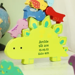 Kids Card Factory Personalised Wooden Dinosaur Stacker Toy
