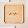 Card Factory Personalised Wooden Engraved Shallow Square Tray - Name and Message