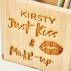 Kids Card Factory Personalised Wooden Pen Pot - Just Kiss and Make Up