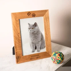 Discount Personalised Wooden Photo Frame - Paw Prints Photo Frames|Christmas Gifts