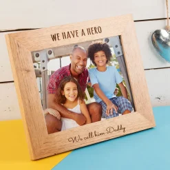 Outlet Personalised Wooden Photo Frame - A Hero Photo Frames|Gifts For Him