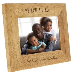 Outlet Personalised Wooden Photo Frame - A Hero Photo Frames|Gifts For Him