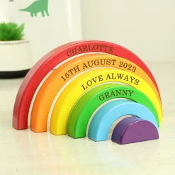 Kids Card Factory Personalised Wooden Rainbow Stacker