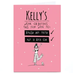 Card Factory Personalised Working From Home Card - Work Objectives