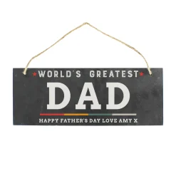 Discount Personalised World's Greatest Hanging Slate Sign Personalised Canvas & Wall Art|Photo Prints & Wall Art