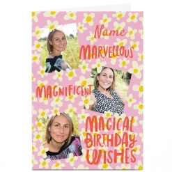 Online Photo Aimee Stevens Birthday Card - Marvellous Magnificent Magical Birthday Wishes, Any Name For Sister|For Niece