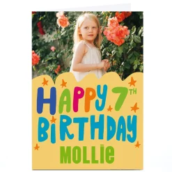 New Photo Aimee Stevens 7th Birthday Card - Happy 7th Birthday, Any Name Kids For Son|For Grandson