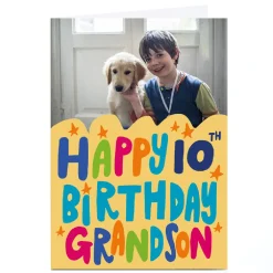 Clearance Photo Aimee Stevens 10th Birthday Card - Grandson Kids For Son|For Grandson