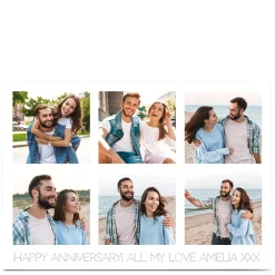 Photo Anniversary Card - 6 Photos Any Message Anniversary|Photo