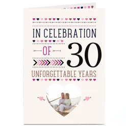 Outlet Photo Anniversary Card - 30 Unforgettable Years Anniversary|Photo