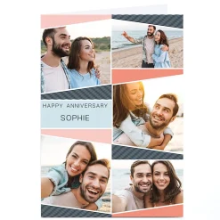 Card Factory Photo Anniversary Card - 5 Photos Any Message