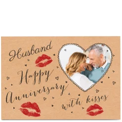 Hot Photo Anniversary Card - Lipstick Kisses Anniversary|Photo