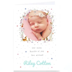 Card Factory Photo Baby Announcement Card - Bundle Of Joy