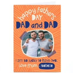 Card Factory Photo Bev Hopwood Father's Day Card - So Lucky to Have Two Dads
