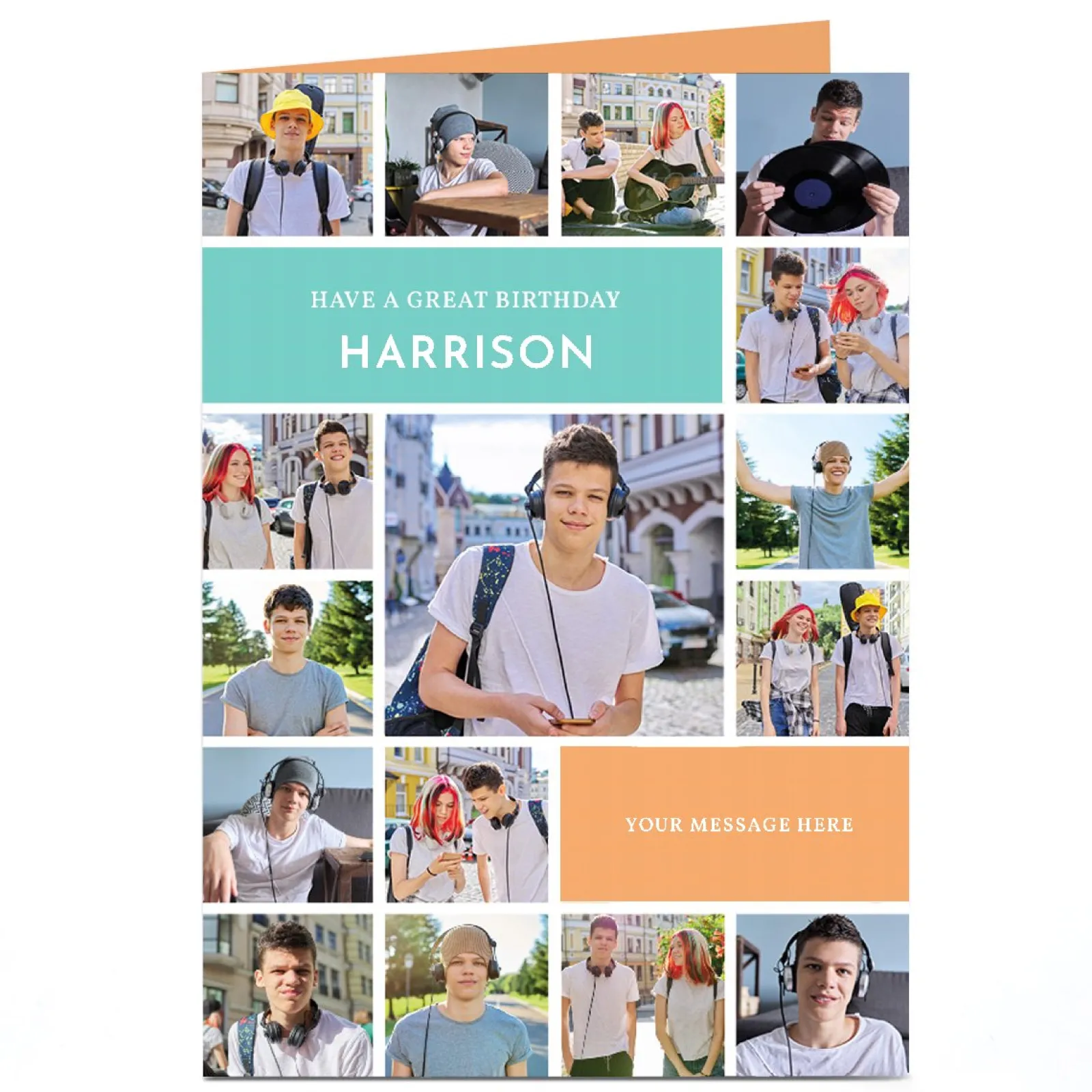 Photo Birthday Card - 16 Photos, Have a Great Birthday Kids For Uncle|For Son