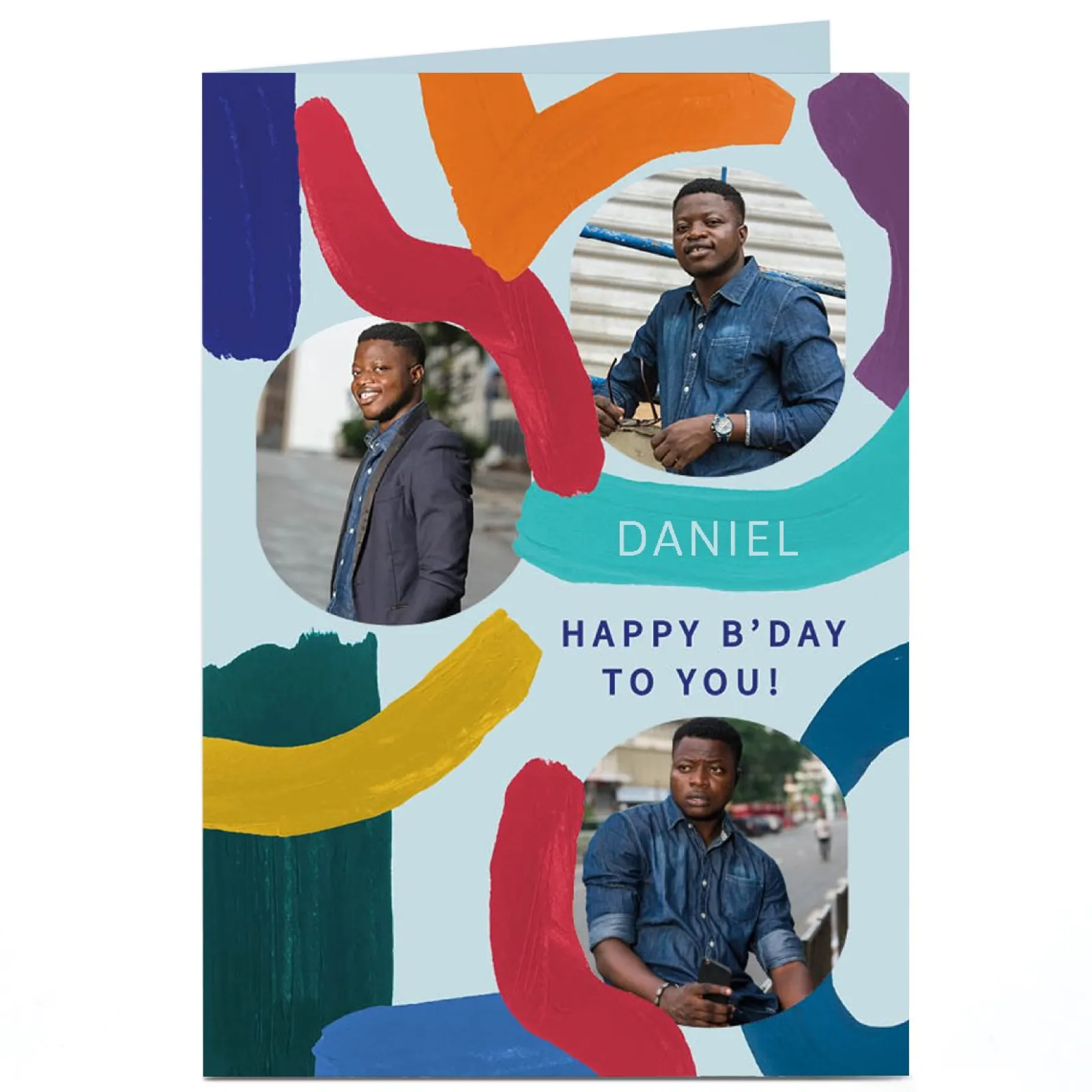 Card Factory Photo Birthday Card - 3 Photos, Happy B'Day to You