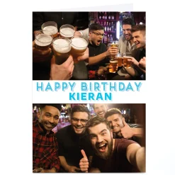 Sale Photo Birthday Card - 2 Photos Any Name For Friend|Male Friend